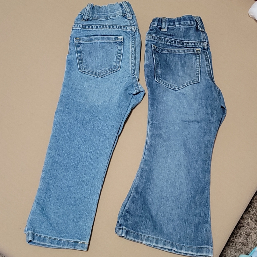 2 pair stretchy waist jeans